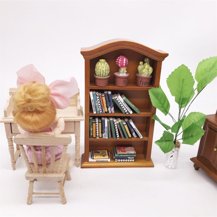1:12 Mini House Toy Simulation Furniture Wooden Bookcase Mini House Toy, Wooden Bookcase