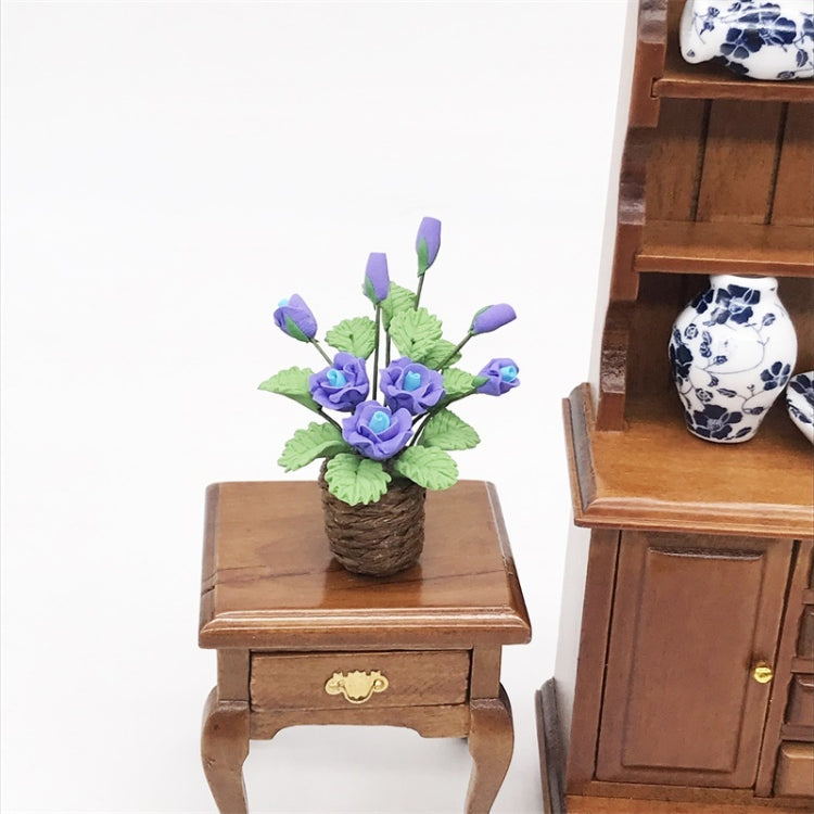 1:12 Mini House Toy Simulation Purple Rose Flowers Model Toy, Purple Rose Flowers