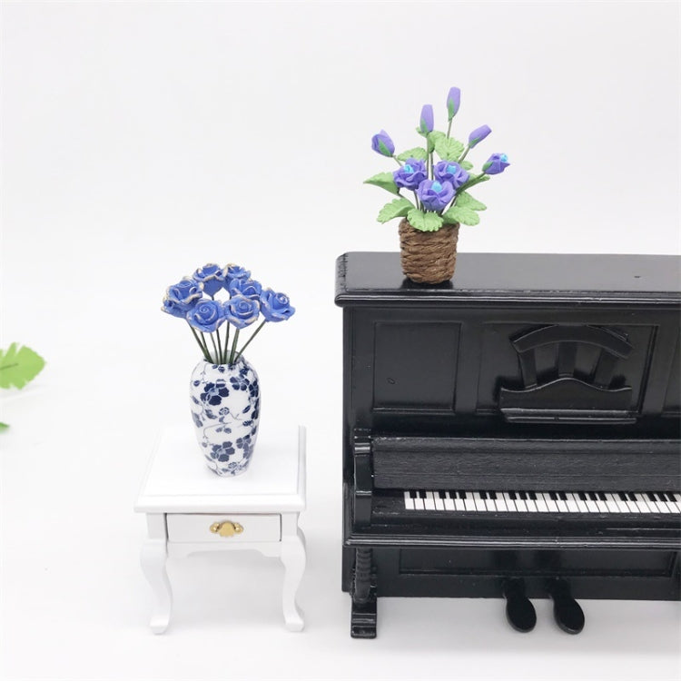 1:12 Mini House Toy Simulation Purple Rose Flowers Model Toy, Purple Rose Flowers