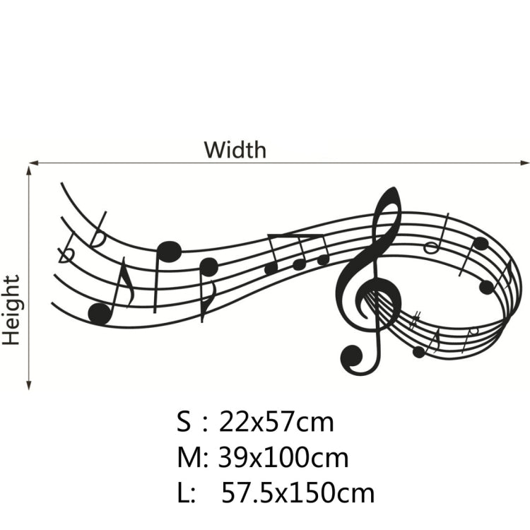 Music Sound Notes Wall Decal Bedroom Music Classroom Decor Removable Music Sticker, S 22cmx57cm, M 39cmx100cm, L 57.5cmx150cm