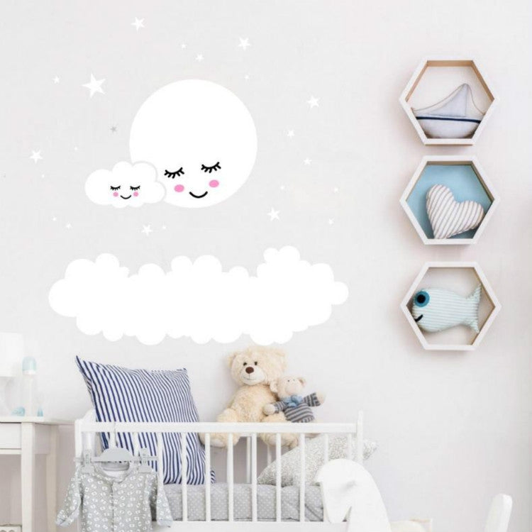 Cloud Star Moon Children Room Decoration Wall Sticker, 62cm x 62cm, 157cm x 157cm