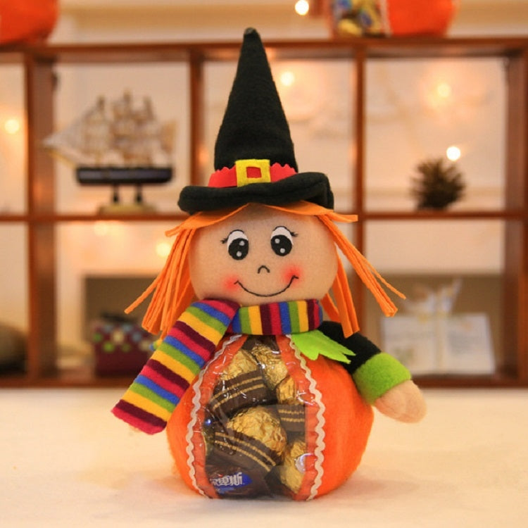 Halloween Cute Cartoon Transparent Plastic Bags Party Decorations Halloween Candy Backpack, 01, 02, 03