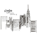 Creative City Building Wall Sticker Bedroom Living Room Sofa TV Background Wall Decoration Large Stickers, City, Clock tower, Buliding