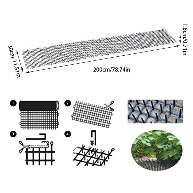 Anti-cat Net Spur Pad To Drive Cat And Dog Artifacts, 1.8x12X200cm, 1.8x30x200cm