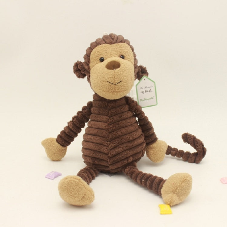 Striped Animal Plush Toy Doll Creative Animal Doll, Monkey 15cm, Dog 15cm, Monkey 33cm, Dog 33cm, Pink Rabbit 33cm, Duck 33cm, Monkey 42cm, Fox 42cm, Panda 42cm, Pig 42cm, Lion 42cm, Rhinoceros 42cm