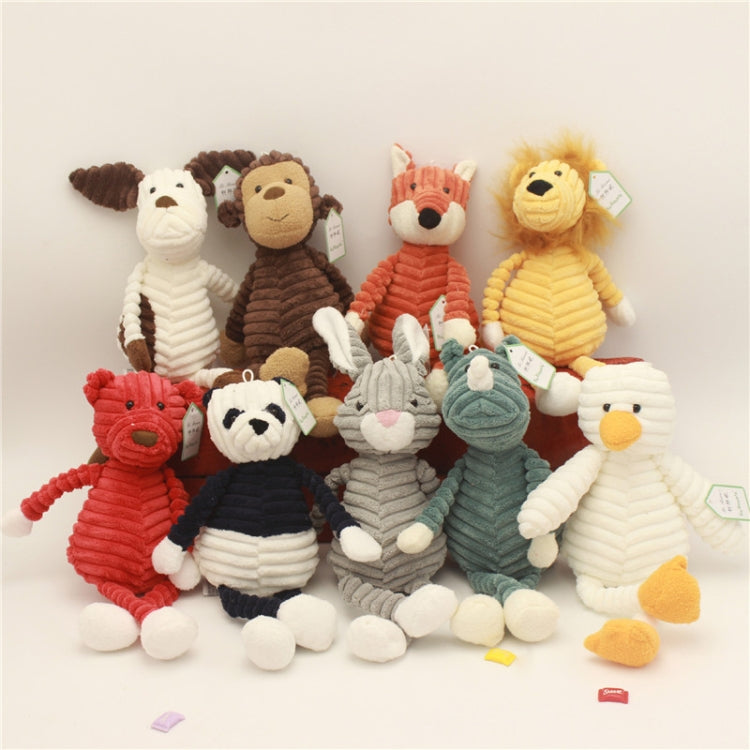 Striped Animal Plush Toy Doll Creative Animal Doll, Monkey 15cm, Dog 15cm, Monkey 33cm, Dog 33cm, Pink Rabbit 33cm, Duck 33cm, Monkey 42cm, Fox 42cm, Panda 42cm, Pig 42cm, Lion 42cm, Rhinoceros 42cm