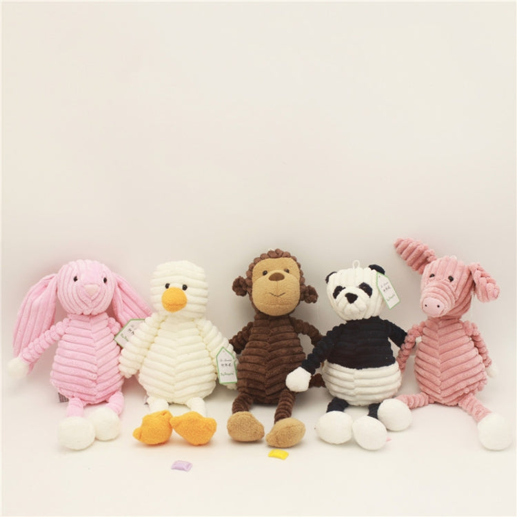 Striped Animal Plush Toy Doll Creative Animal Doll, Monkey 15cm, Dog 15cm, Monkey 33cm, Dog 33cm, Pink Rabbit 33cm, Duck 33cm, Monkey 42cm, Fox 42cm, Panda 42cm, Pig 42cm, Lion 42cm, Rhinoceros 42cm