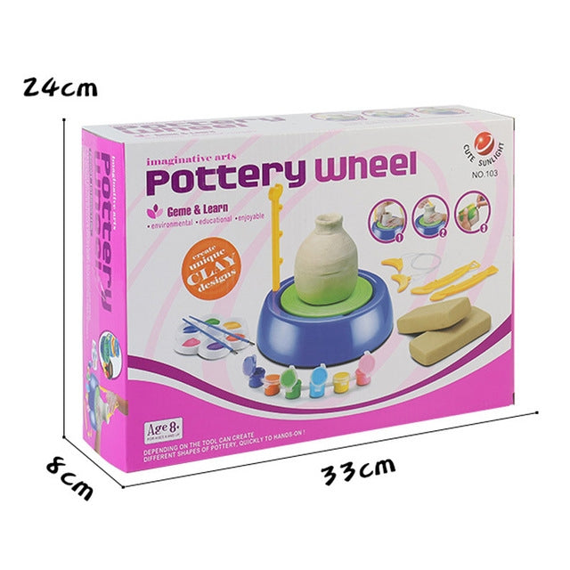 Portable Mini DIY Manual Electric Porcelain Pottery Children Art Education Crafts Christmas Gifts, DIY Manual Porcelain Pottery