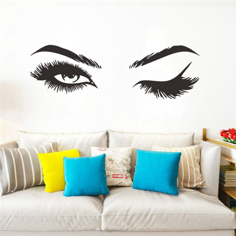 2 PCS/Set Makeup Shop Beauty Studio Decoration Personality Eyebrow Wall Sticker, 57x19cm, 125x40cm
