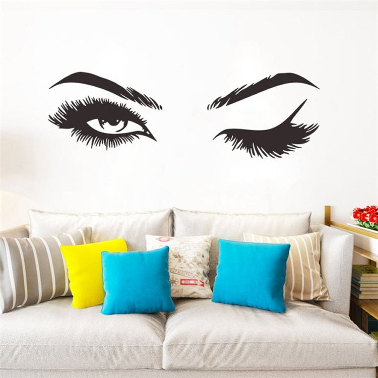 2 PCS/Set Makeup Shop Beauty Studio Decoration Personality Eyebrow Wall Sticker, 57x19cm, 125x40cm