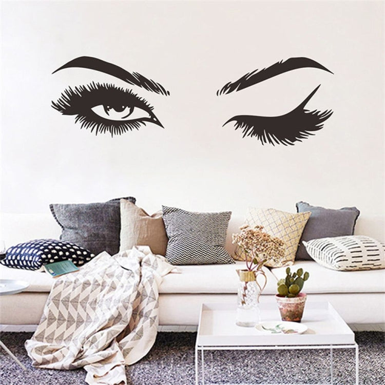 2 PCS/Set Makeup Shop Beauty Studio Decoration Personality Eyebrow Wall Sticker, 57x19cm, 125x40cm