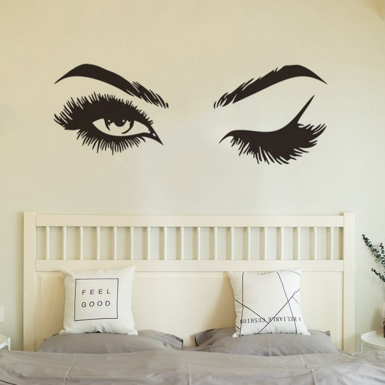 2 PCS/Set Makeup Shop Beauty Studio Decoration Personality Eyebrow Wall Sticker, 57x19cm, 125x40cm