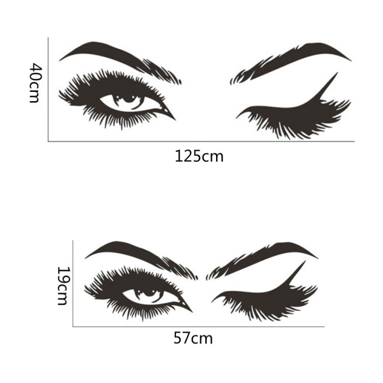 2 PCS/Set Makeup Shop Beauty Studio Decoration Personality Eyebrow Wall Sticker, 57x19cm, 125x40cm