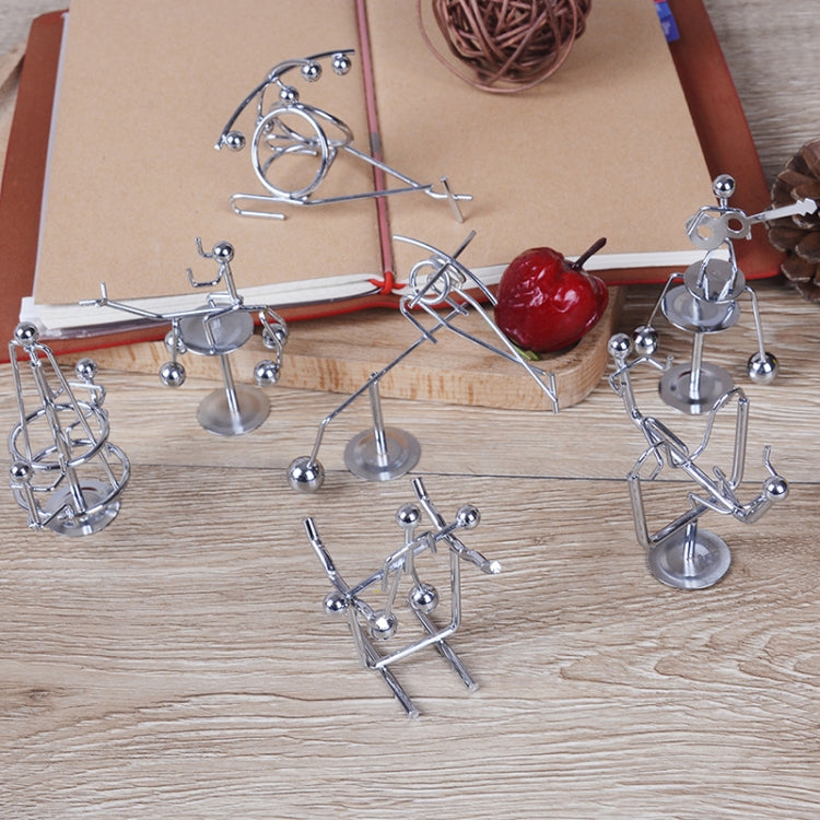 Mini Balance Little Iron Man Decompression Ornament Tumbler Sports Metal Crafts, Weightlifting, Seesaw, Mini Guitar, Horizontal Bar, Cradle, Horse Riding