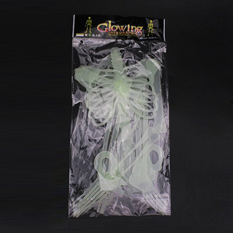 Luminous Skeleton Halloween Activity Props Bar Haunted House Decoration Supplies Fluorescent Skeleton, Small（35cm), Medium(90cm), Large(150cm)