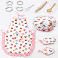 11 PCS / Set Kids Cooking Baking Kit Kitchen Chef Costume Role Play Apron Hat Gloves Set for Children, 11 PCS / Set Chef Set