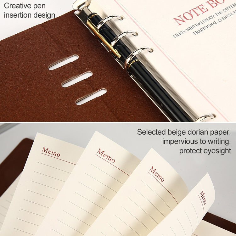 Business Notepad Loose Leaf Replaceable Inner Notebook Thickened Diary Book, A5 Black, A5 Pink, A5 Red, A5 Blue, A5 Orange, B5 Black, B5 Red, B5 Brown
