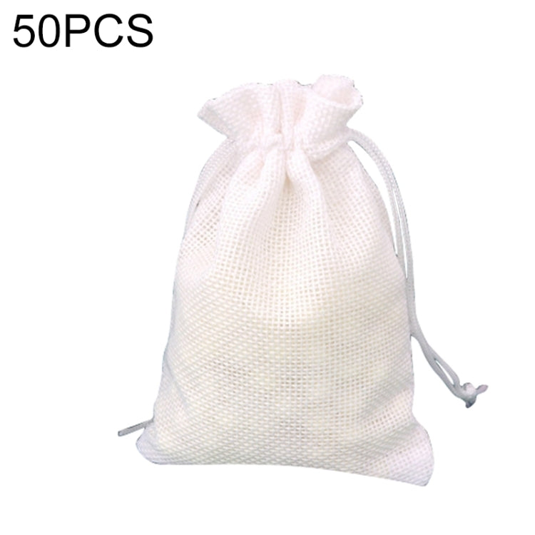 50 PCS Multi size Linen Jute Drawstring Gift Bags Sacks Wedding Birthday Party Favors Drawstring Gift Bags, 13x18cm, 15x20cm, 17x23cm