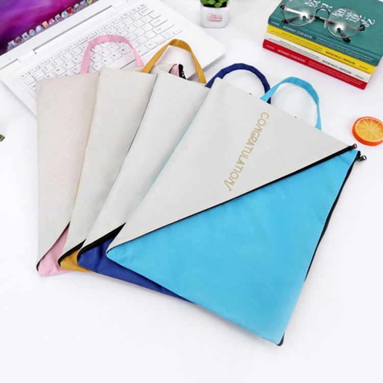 Double Layer Canvas Document File Support Office School Tote Bag Organizer Bag A4 Creative Zipper Storage Bag