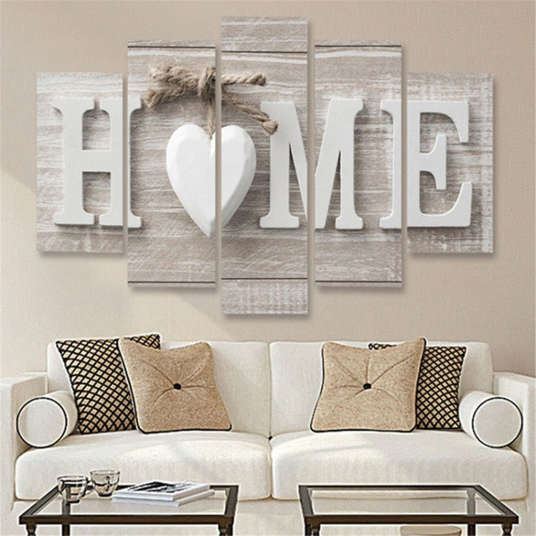 5 PCS Canvas Printing Love HOME Frameless Wall Art Pictures for Home Living Room Bedroom Decoration, 20x30cm x2,20x40cm x2,20x50cm x1, 20x35cm x2,20x45cm x2,20x55cm x1, 30x40cm x2,30x60cm x2,30x80cm x1