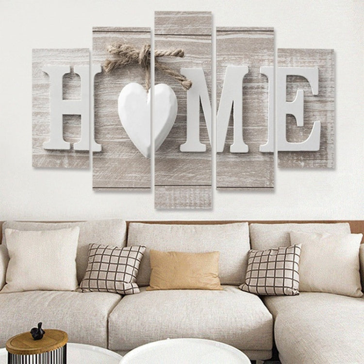 5 PCS Canvas Printing Love HOME Frameless Wall Art Pictures for Home Living Room Bedroom Decoration, 20x30cm x2,20x40cm x2,20x50cm x1, 20x35cm x2,20x45cm x2,20x55cm x1, 30x40cm x2,30x60cm x2,30x80cm x1