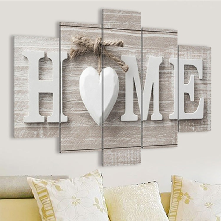 5 PCS Canvas Printing Love HOME Frameless Wall Art Pictures for Home Living Room Bedroom Decoration, 20x30cm x2,20x40cm x2,20x50cm x1, 20x35cm x2,20x45cm x2,20x55cm x1, 30x40cm x2,30x60cm x2,30x80cm x1