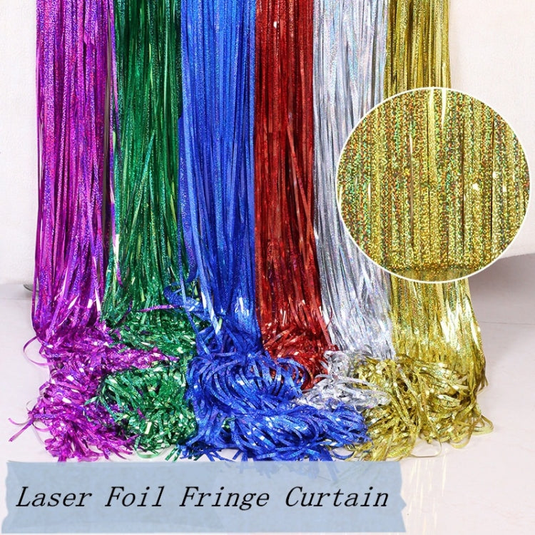 Laser Rain Tinsel Foil Curtain Birthday Party Decoration Tassel Wall,, 1x1m, 1x2m, 1x2.5m, 1x3m, 1x4m