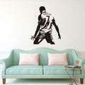 Football Player Action Silhouette Student Dormitory Bedroom Decoration Wall Sticker, Small 45x58m, Medium 58x74cm