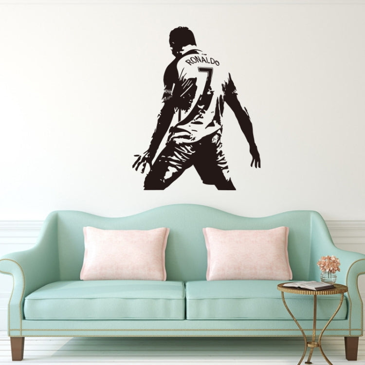 Football Player Action Silhouette Student Dormitory Bedroom Decoration Wall Sticker, Small 45x58m, Medium 58x74cm