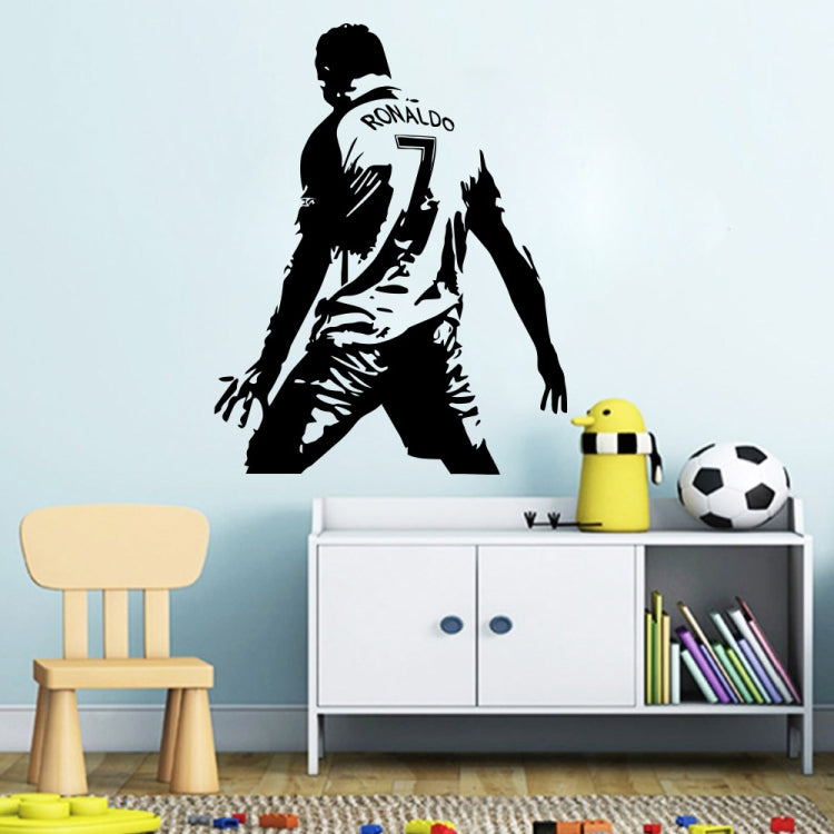 Football Player Action Silhouette Student Dormitory Bedroom Decoration Wall Sticker, Small 45x58m, Medium 58x74cm
