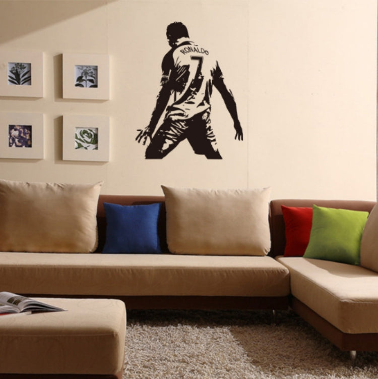 Football Player Action Silhouette Student Dormitory Bedroom Decoration Wall Sticker, Small 45x58m, Medium 58x74cm