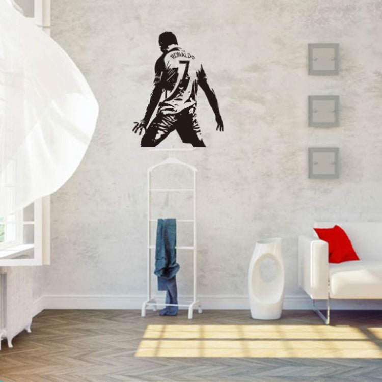 Football Player Action Silhouette Student Dormitory Bedroom Decoration Wall Sticker, Small 45x58m, Medium 58x74cm