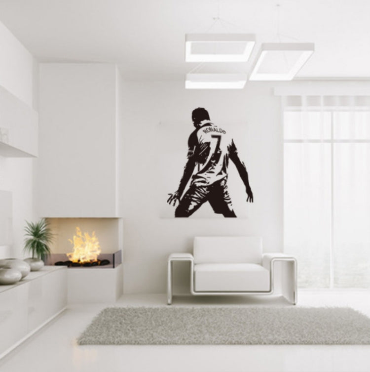 Football Player Action Silhouette Student Dormitory Bedroom Decoration Wall Sticker, Small 45x58m, Medium 58x74cm