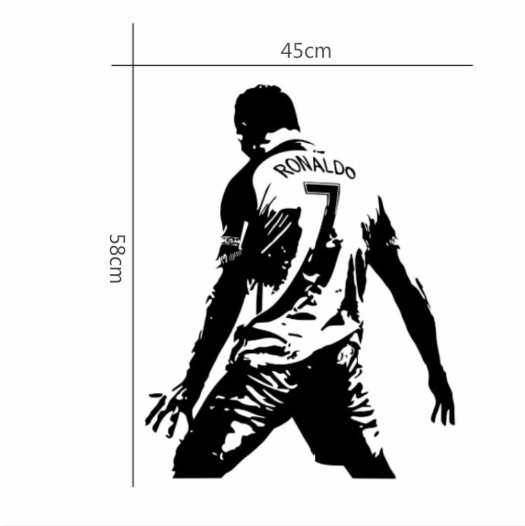 Football Player Action Silhouette Student Dormitory Bedroom Decoration Wall Sticker, Small 45x58m, Medium 58x74cm