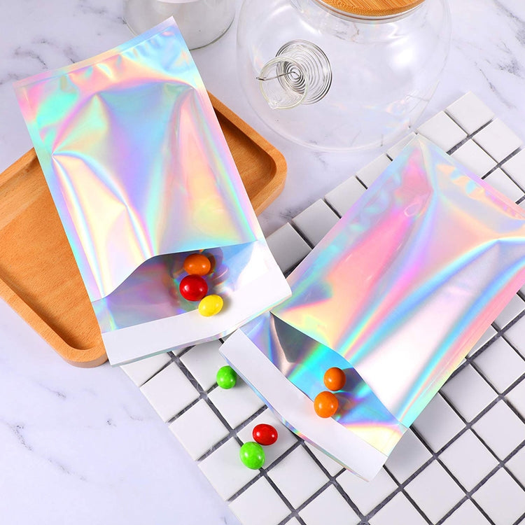 100 PCS / Set  Laser Self Sealing Plastic Envelopes Mailing Bags Gift Packaging Bags, 11.5cmx16.5cm+4cm, 16.5cmx23cm+4cm, 23cmx32.5cm+4cm, 35cmx40cm+4cm