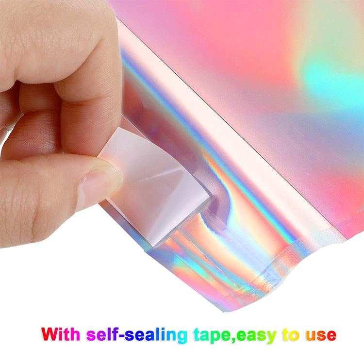 100 PCS / Set  Laser Self Sealing Plastic Envelopes Mailing Bags Gift Packaging Bags, 11.5cmx16.5cm+4cm, 16.5cmx23cm+4cm, 23cmx32.5cm+4cm, 35cmx40cm+4cm