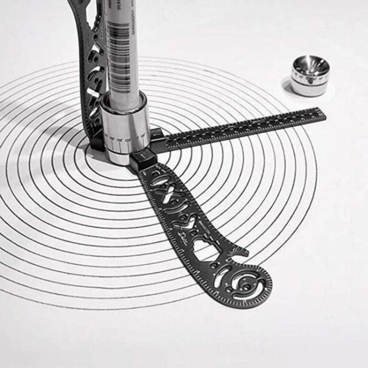 Multi-functional Drawing Ruler Creative Drawing Tool Magnetic Compass Ruler