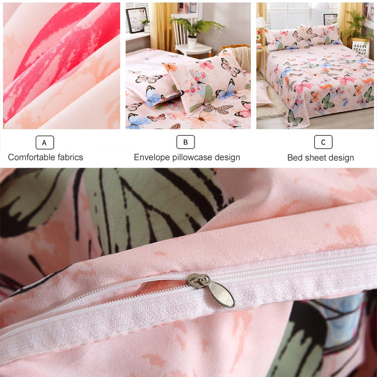4pcs / Set Printing Bedding Set Bed Sheet  Pillowcases Cover, For 2.2m Bed