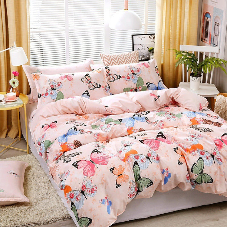 4pcs / Set Printing Bedding Set Bed Sheet  Pillowcases Cover, For 2.2m Bed