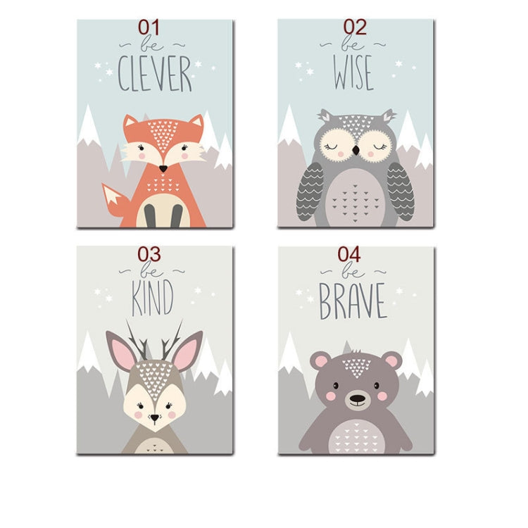 Animal Poster Painting Cartoon Nursery Wall PictureBaby Kids Room Decoration without Frame, 13x18cm, 15x20cm, 20x25cm, 21x30cm, 30x40cm, 40x50cm