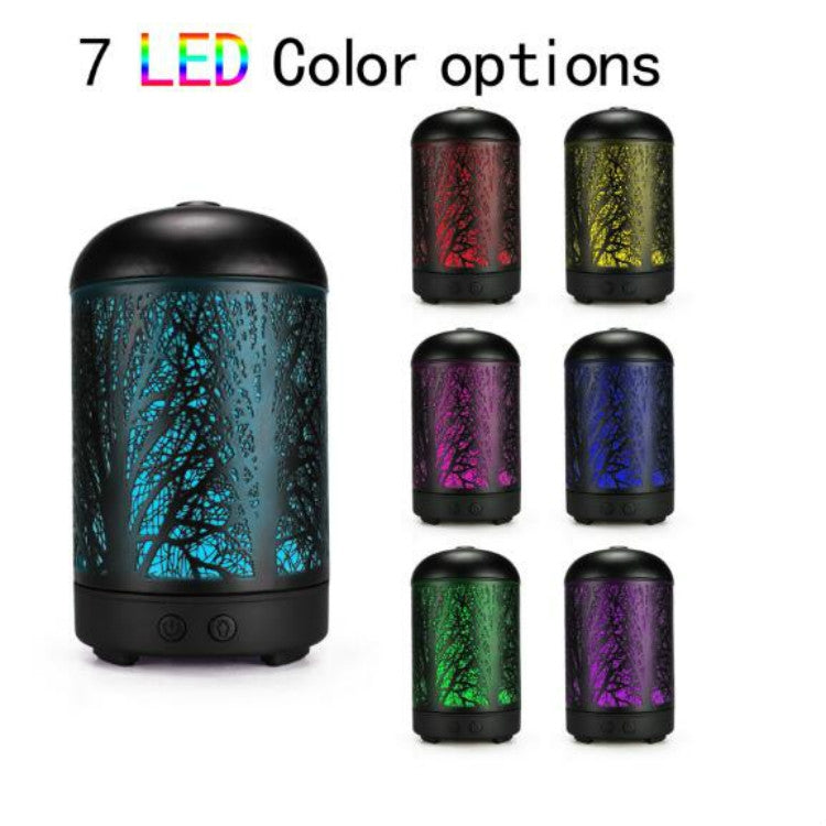 Metal Tree Air Humidifier Essential Oil Diffuser Mist Maker Colorful LED Lamp Diffuser Aromatherapy Air Purifier,, US Plug, UK Plug, EU Plug, AU Plug