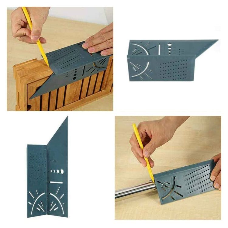 Three-Dimensional Woodworking Stop-Type Ruler, Grey Ruler and Pen, Green Ruler and Pen, Green Ruler, Gray Ruler