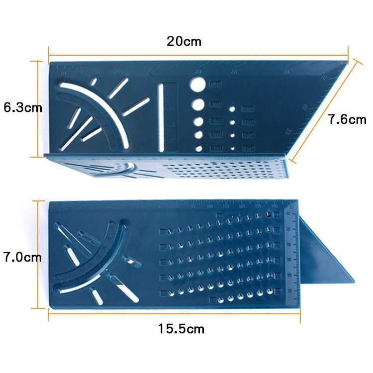 Three-Dimensional Woodworking Stop-Type Ruler, Grey Ruler and Pen, Green Ruler and Pen, Green Ruler, Gray Ruler