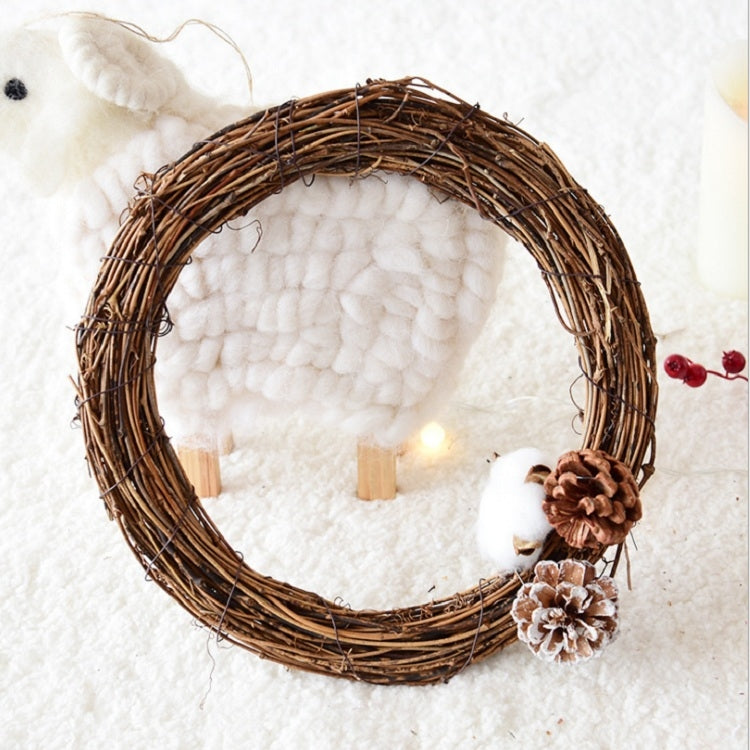 2 PCS Tree Vine Christmas Wreath DIY Rattan Garden Decoration Rattan Window Decoration, 15CM, 20CM, 25CM, 30CM