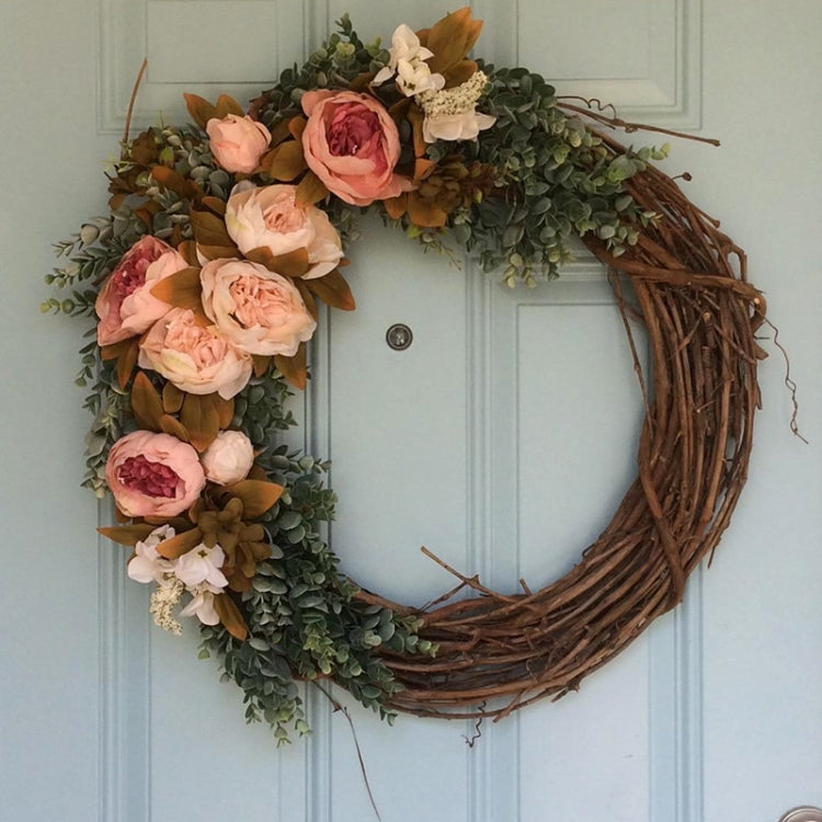 2 PCS Tree Vine Christmas Wreath DIY Rattan Garden Decoration Rattan Window Decoration, 15CM, 20CM, 25CM, 30CM