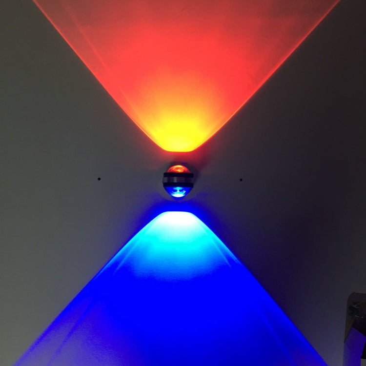 LED Up And Down Light Wall Light Double-Sided Crystal Aluminum Lights Upper Outlet, 2W (Red Light), 2W (Yellow Light), 2W (Blue Light), 2W (Green Light), 2W (Purple Light), 2W (Mixed Color Light), 6W (Red Light), 6W (Yellow Light), 6W (Blue Light)     ...