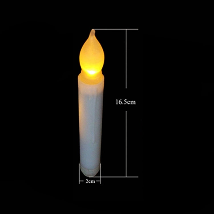 12 PCS/ Box LED Electronic Candle Light Flameless Candle Light Long Rod Christmas Candle, Flashing Warm White Light