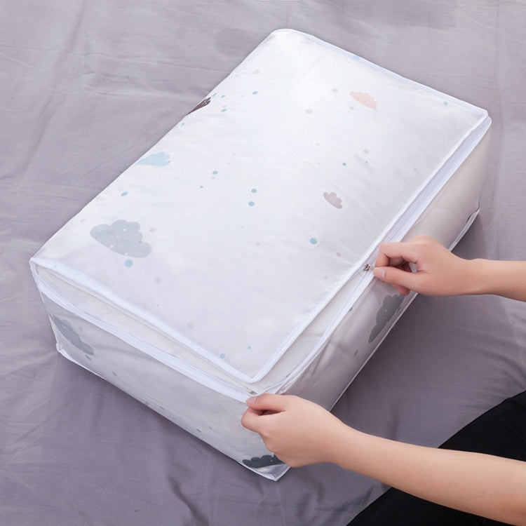 Foldable Storage Bag Clothes Blanket Quilt Transparent Printing Travel Luggage Storage Bag, 55x36x20cm, 57x40x22cm