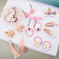 Little Girl Hair Accessories Set Gift Box Children Hairpin Combination Girl Jewelry Headdress Birthday Gift, Unicorn, Bee Models