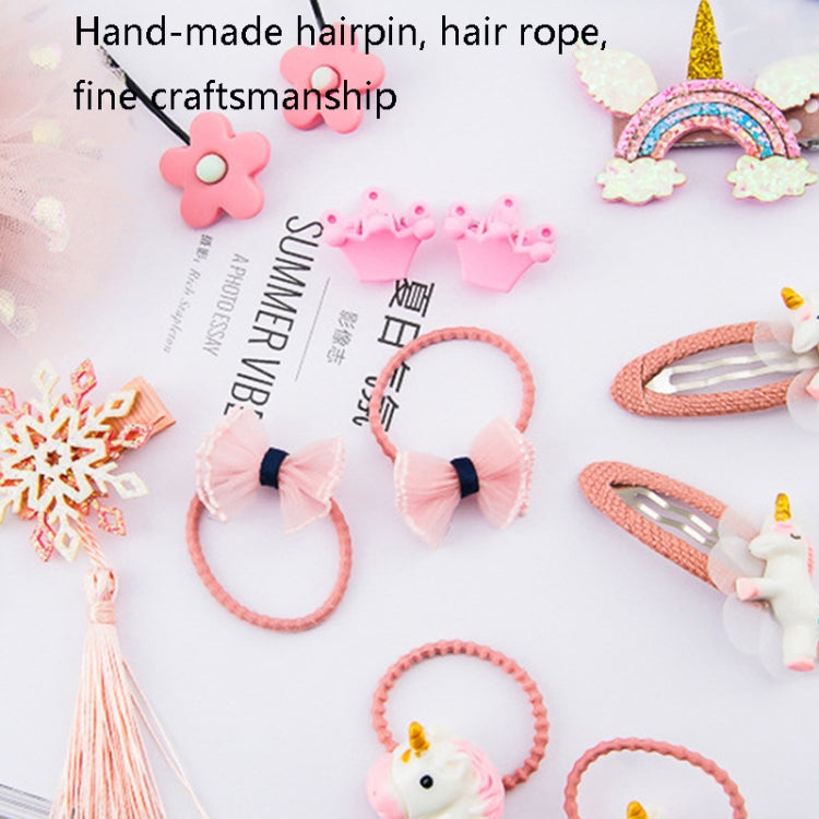 Little Girl Hair Accessories Set Gift Box Children Hairpin Combination Girl Jewelry Headdress Birthday Gift, Unicorn, Bee Models